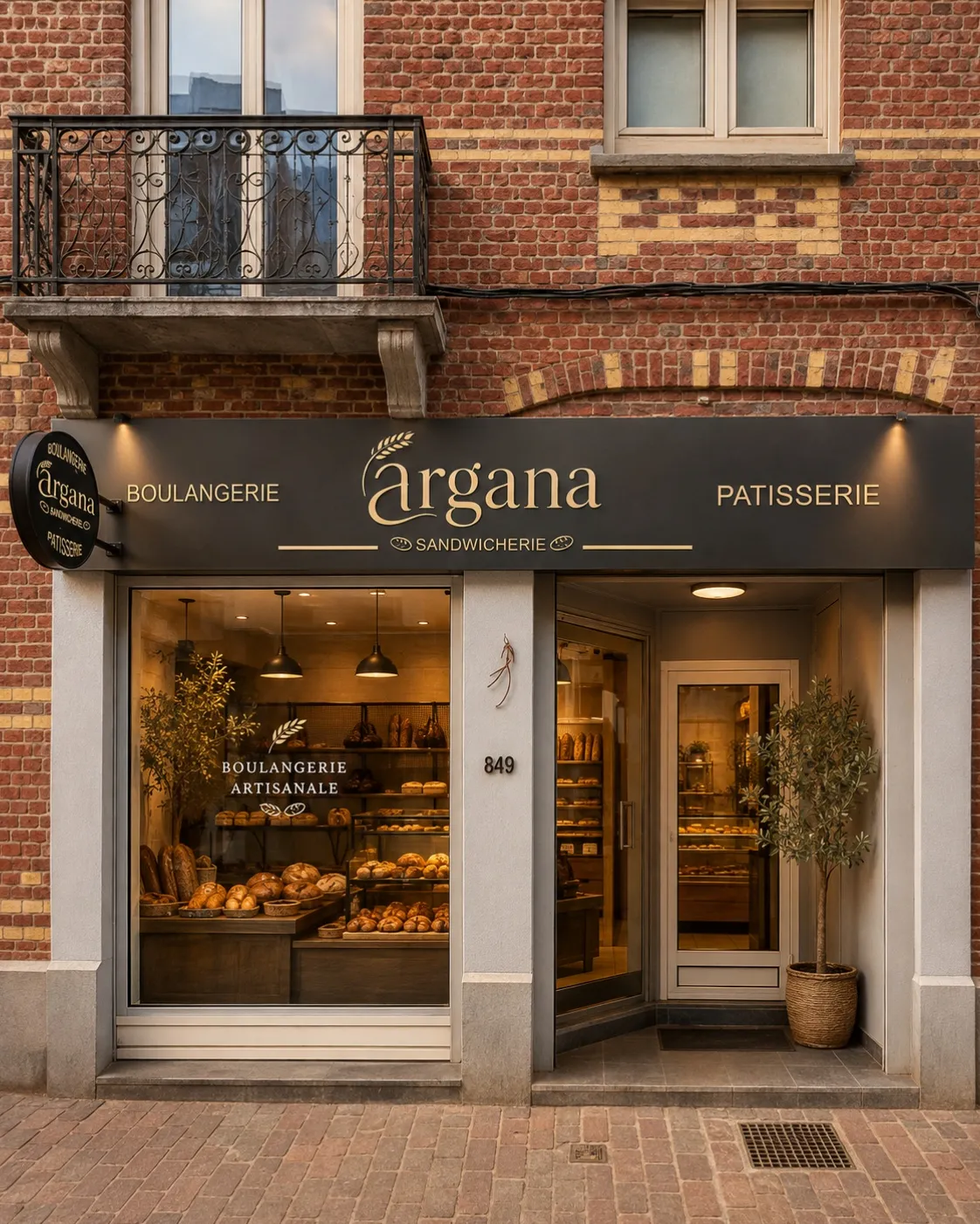 Devanture de Argana Boulangerie, Chaussée d’Alsemberg 849 à Uccle
